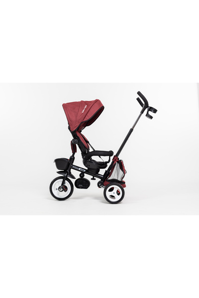 Beberoyal Milano Red Folding Children's Tricycle, Reversible Seat, Sleeping Position, Rain Canopy