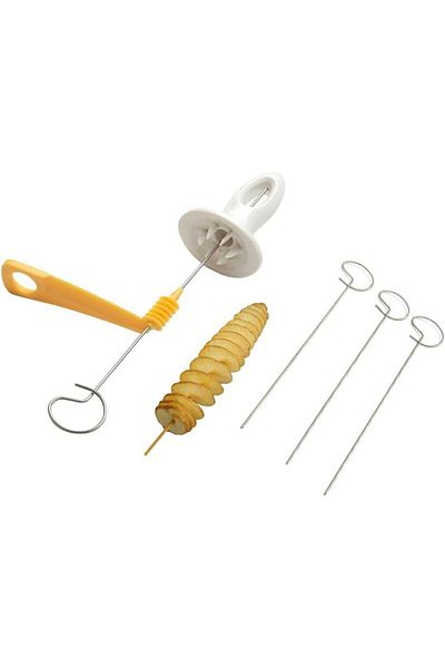 Generic SYOSI Spiral Potato Slicer & Tornado Cutter - 4 Stainless Steel Sticks for Fancy Fry Chips - Vegeta