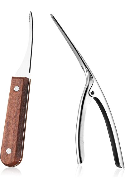 Arabest طقم من قطعتين من الفولاذ المقاوم للصدأ لتنظيف وتقشير الجمبري لتحضير ا...