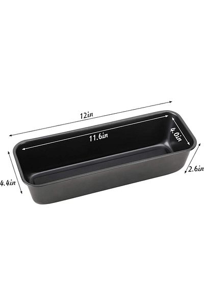Generic ABIN Long Loaf Bread Pan, 2 Set Rectangle Loaf Pan, Nonstick Bread Pans Carbon Steel Toast Pan Blac