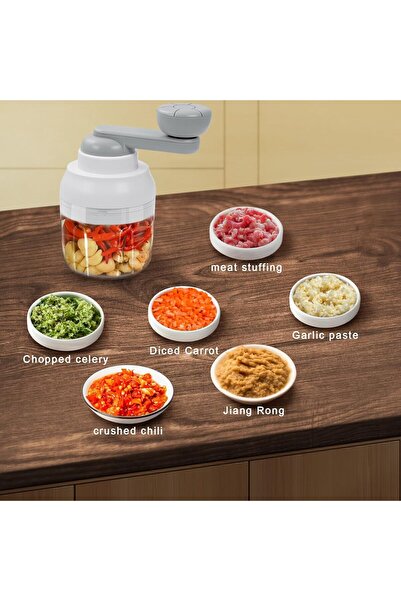 Generic Azony Manual Garlic Chopper – 250ml Portable Food & Vegetable Chopper (Transparent)