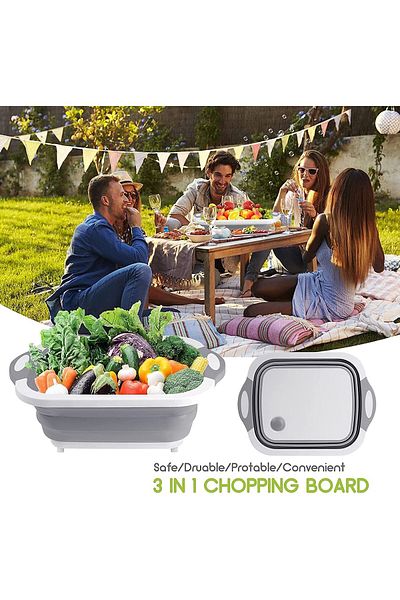 Generic TRASSLE Collapsible Cutting Board, Chopping Board with Towel Kitchen Foldable Camping Dishes Sink S
