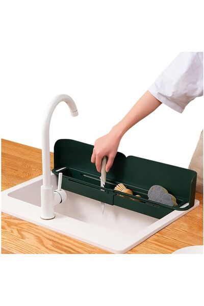 Arabest Retractable Kitchen Sink Splash Guard with Storage Space, Adjustable ...