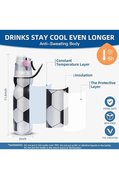 Generic DHB tech Keep Cold Spray Sports Water Bottle - 20oz, BPA Free Tritan Leak Proof Outdoor Water Bottl