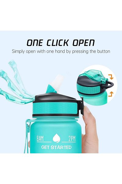 Generic ECVV® 1L Motivational Water Bottle with Time Marker & Encourage Phrase - BPA Free, Leakproof Wide M