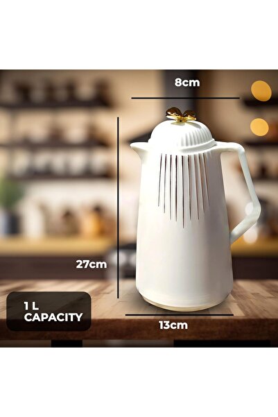 Bright Home 1000ml Insulated Thermal Coffee Carafe (White)