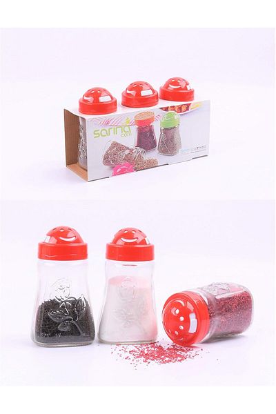 Generic Home Concept Glass Salt & Pepper Canister 3 Piece Set 370 Ml