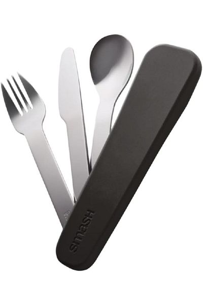 Generic Smash 3-Piece Stainless Steel Cutlery Set With Silicone Pouch Assorted Color 5846