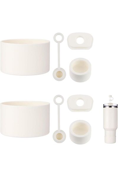 Generic ALMEKAQUZ 8Pcs Cup Accessories Set, Silicone Spill Proof Stopper Set, Leak-Proof Silicone Straw Cap