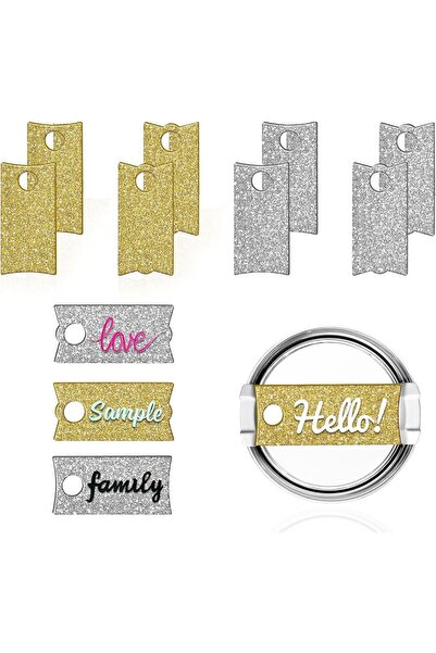 Arabest 8 PCS Personalized Name Plate for 40 Oz Tumbler Lids,Blank Name Tag A...