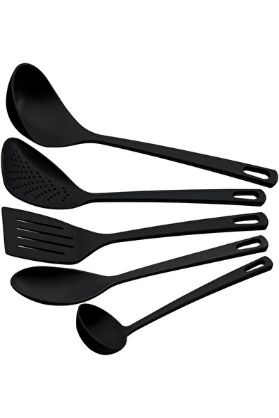 Generic Easy 5-Pieces Black Nylon Utensil Set