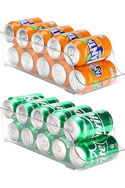 Generic Puricon 2 Pack Refrigerator Organizer Bins Can Dispenser Storage Holder, Soda Beverage Canned Food