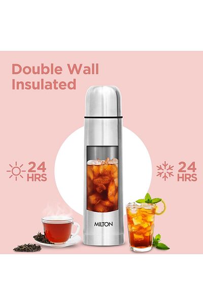 Generic Milton Thermosteel Flip Lid Double Walled Vacuum Insulated Thermos Hours Hot and Cold Water Bottle