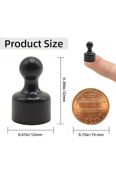 Generic Refrigerator Magnets, 20 Pieces, Black Metal with Storage Box, Strong Whiteboard Magnets for Home,