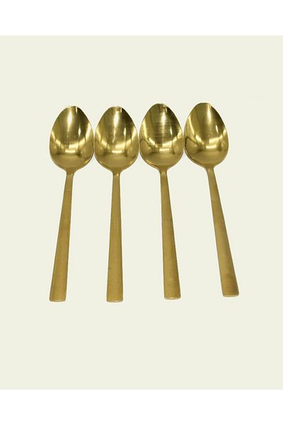 Generic 6 Piece Coated Steel Spoon Set - Premium Quality Dinner Spoons