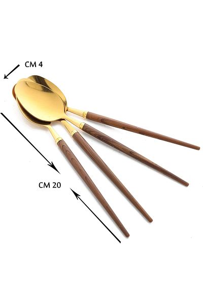 Generic Golden Stainless Steel Beautiful Spoons Set with 4 spoons