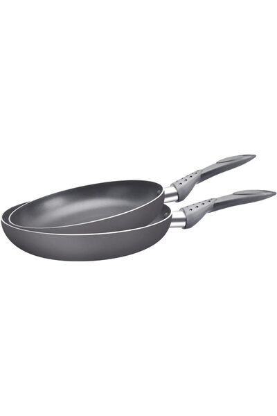 ROYALFORD 2-Piece Aluminum Frying Pan Set, 22 cm × 24 cm