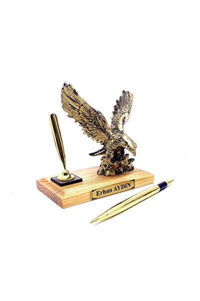 hediye arıları Kişiye Özel Tasarlanan Gold Kartal Biblosu - Kartal Heykeli - İmza Kalemli