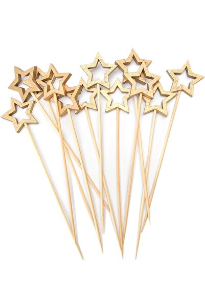 Generic Gold Star Bamboo Cocktail Picks, 5.5 Inch Long Bamboo Fancy Toothpick...