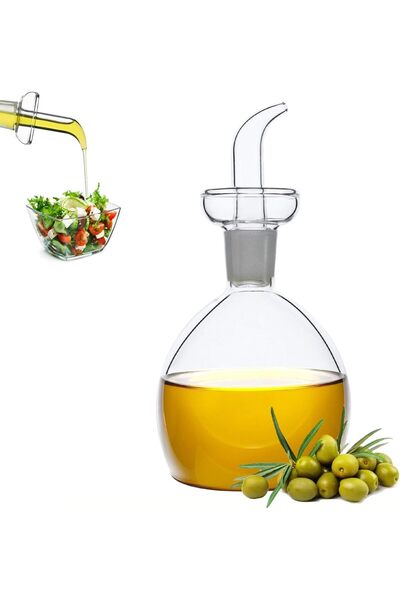 Arabest Glass Oil Dispenser Bottle, Non-Drip Vinegar Cruet Container, 125ml