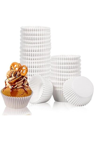 Other قوالب كب كيك مقاومة للدهون للاستخدام مرة واحدة، أكواب خبز بيضاء غير لاصقة، 1000 قطعة (كبيرة 10.5 سم)