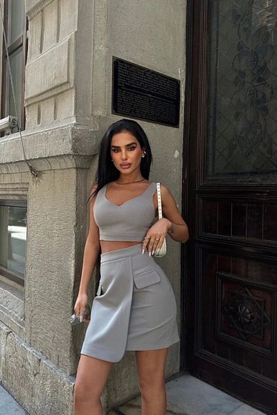 voilaromania Top and Mini Skirt Set