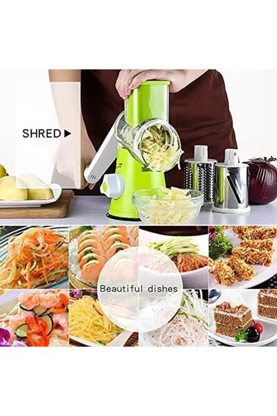 SAQOWARE 4 Pcs Vegetable Slicer 3 In 1 Handheld Spiral Rotary Drum Slicer For Vegetable Fruit Cheese Nut