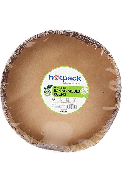 Hotpack قالب ورق خبز دائري للاستخدام مرة واحدة، 185×35 مم، 5 قطع