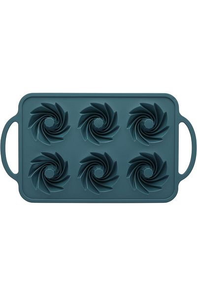 mastergold Silicone Bundt Cake Mold with 6 Cavities Nonstick Flexible Bakeware for Mini Cakes Muffins and Desse