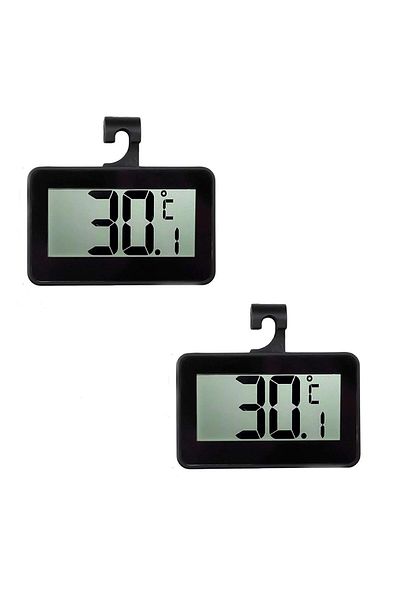 Generic ALMEKAQUZ 2pcs Mini Hanging Thermometer, Instant-Read Thermometers, Wireless Refrigerator Thermomet