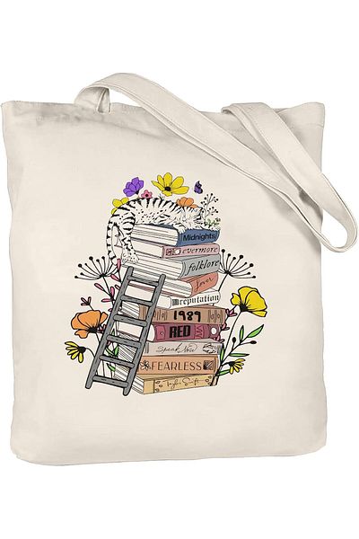 Generic Taylor Tote Bag with Zipper Inner Pocket Singer Album Inspired Fans Gifts Music Lovers Reusable Can