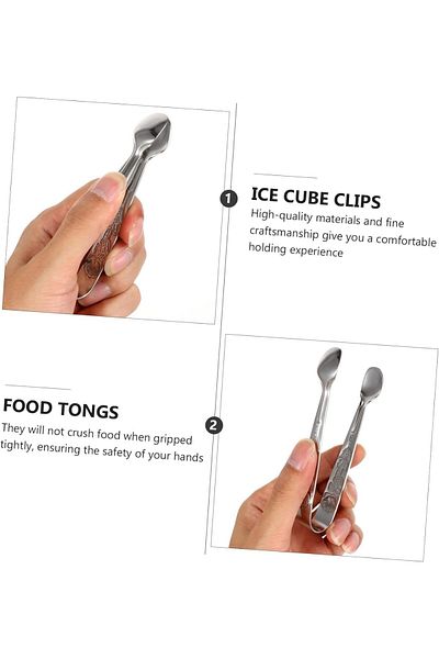 Generic Stainless Steel Food Tongs Set, 3 Pieces, Multi-purpose Ice and Snack Clips, Kitchen and Restaurant