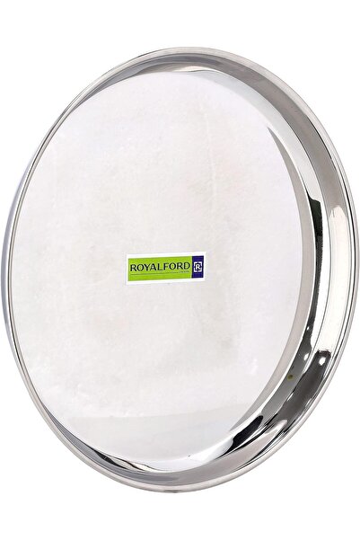 ROYALFORD Stainless Steel Round Serving Plate 29 cm, Silver, 1 Piece