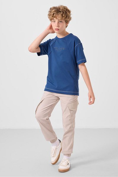 TOMMY LIFE Tricou pentru băiat, din bumbac, cu textura moale, imprimat supradimensionat - 11285