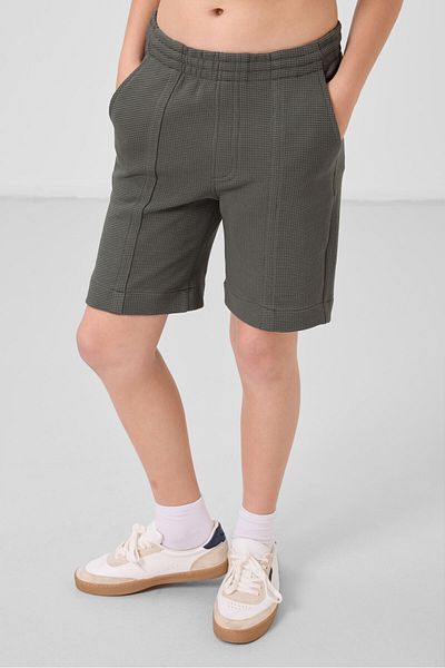 TOMMY LIFE Khaki Cotton Soft Textured Standard Fit Basic Boy's Shorts - 11289