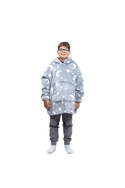OEM Blanket with sleeves, Grey Moon, Sweatshirt type, ultra light, Flannel & Polar, 75 cm