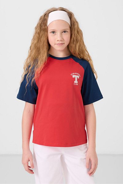 TOMMY LIFE Fiesta O Neck Cotton Printed Oversize Fit Girl's T-Shirt - 75179
