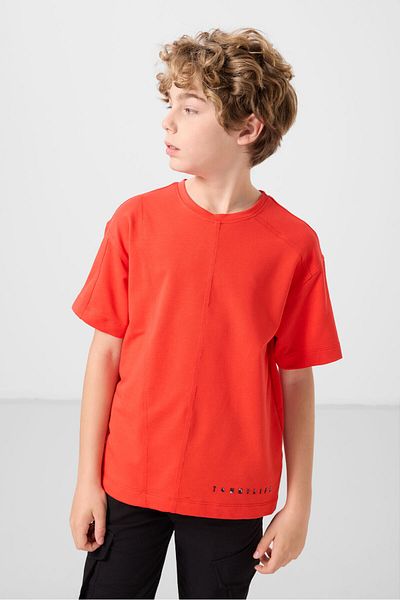 TOMMY LIFE Fiesta Cotton Soft Textured Oversize Basic Boy's T-Shirt - 11297