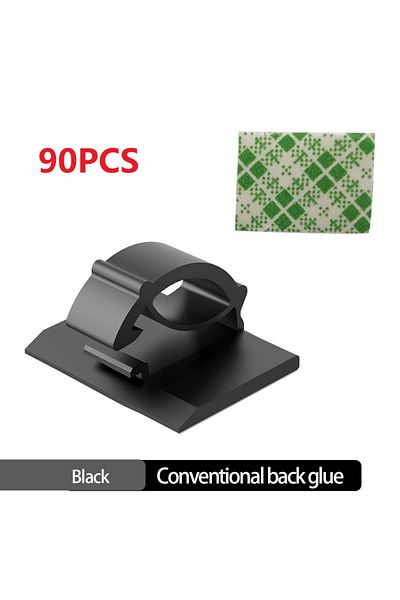 Choice 90PCS Black 30pcs Cable Organizer Clips Cord Holder Desktop Workstation Wire Manager USB Charging Da