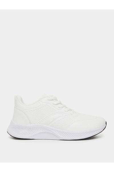 Styli Textured Low Top Lace-Up Sneakers with Back Pull Tab