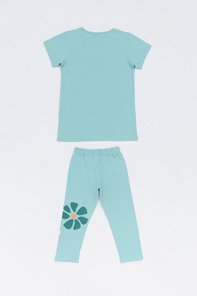 Fulla Moda Girl's Suit with Floral Printed Tights