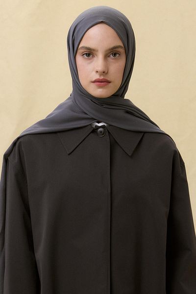 Fenza Paris Silk Anthracite Color Cotton Shawl