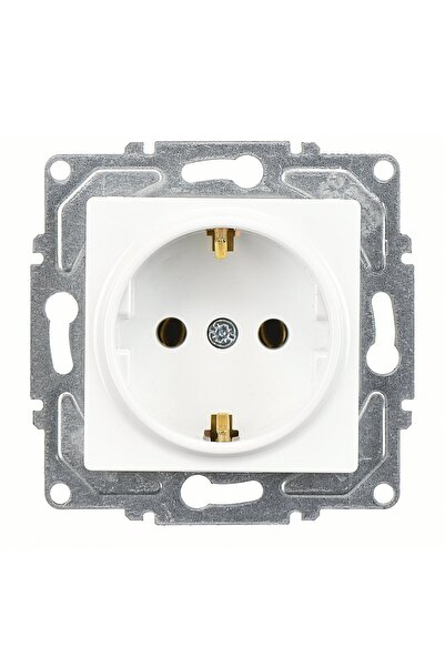 Günsan Visage White Child Proof Covered Grounded Socket Mechanism