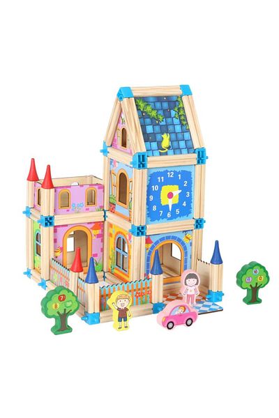 OEM Wooden building house, Little Architect, 128 pieces