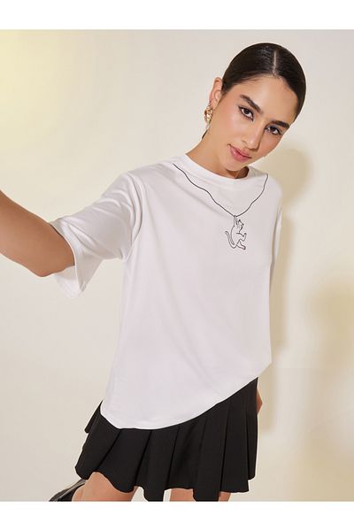 Styli Relaxed Fit Round Neck Graphic T-shirt