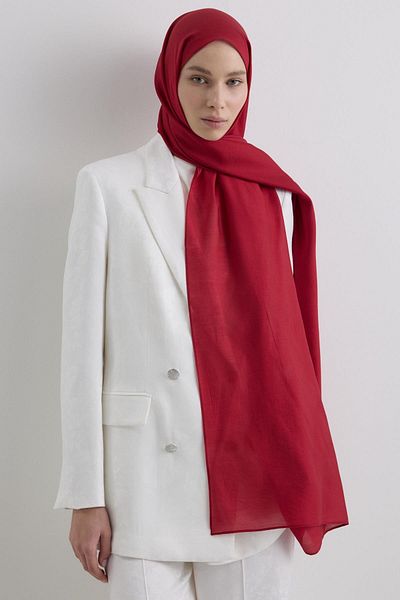 Fenza Paris Silk Red Color Cotton Shawl