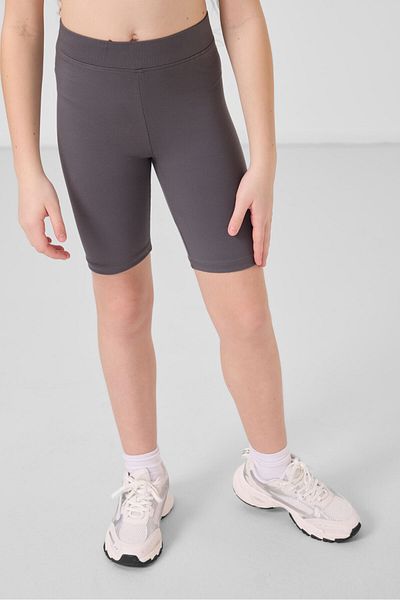 TOMMY LIFE Dark Gray Cotton Short Leg Standard Fit Basic Girls' Tights - 75188