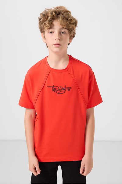 TOMMY LIFE Fiesta Cotton Soft Textured Oversize Printed Boy's T-Shirt - 11285