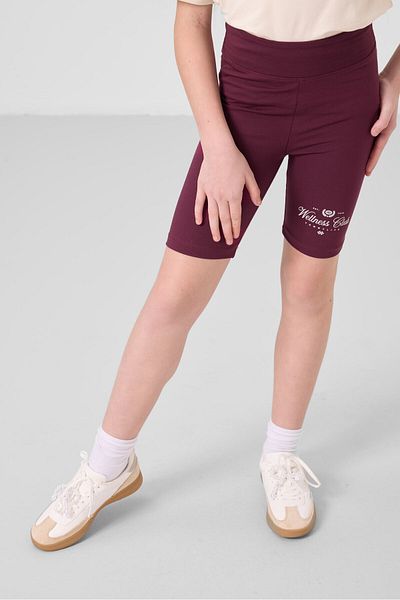 TOMMY LIFE Ecru-Burgundy Cotton O Neck Standard Fit Printed Girl's Tights Set - 75190