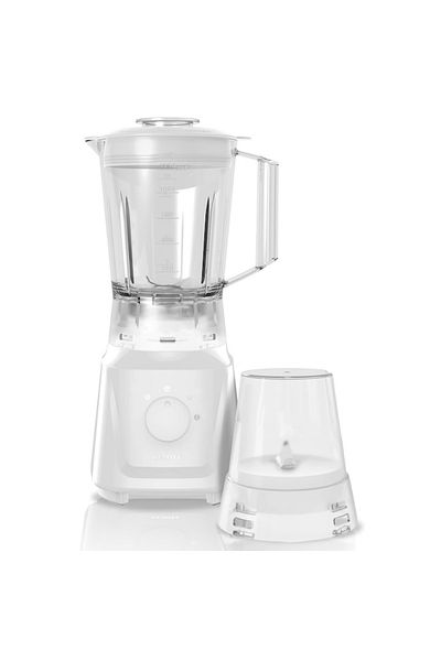 KUMTEL Blender Htb-02, 600 W, 1,5 L, 2 Viteze, Funcție Pulse, Recipient Măsurare 50 Ml, Alb